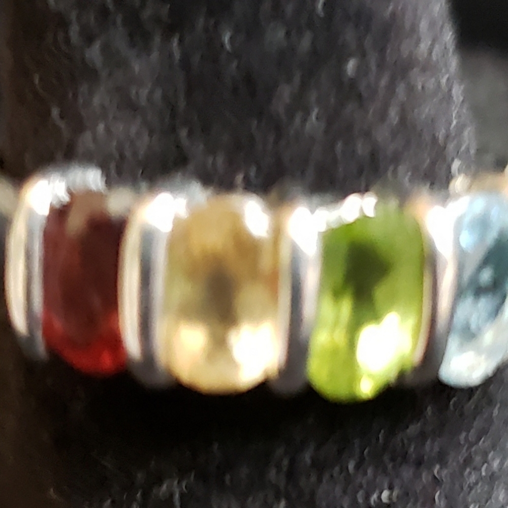 Sterling Silver And Five Gemstone Ring - image 3